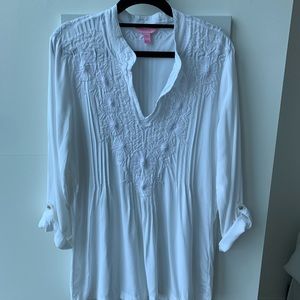 Lilly Pulitzer White Embroidered Tunic💕💙💜💓